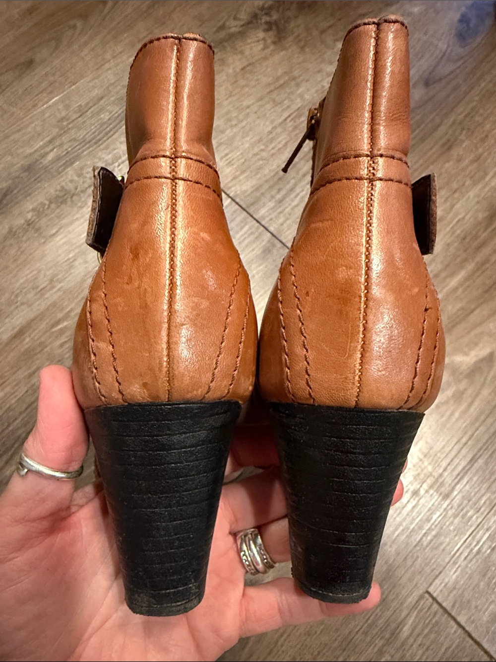 Clarks Chestnut Leather Ankle Boot with Buckle Size 8 - Picture 4 of 8
